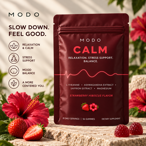 MODO Calm pouch with strawberries and hibiscus — relaxation, stress support, balance